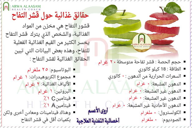 القيم الغذائية لقشور التفاح