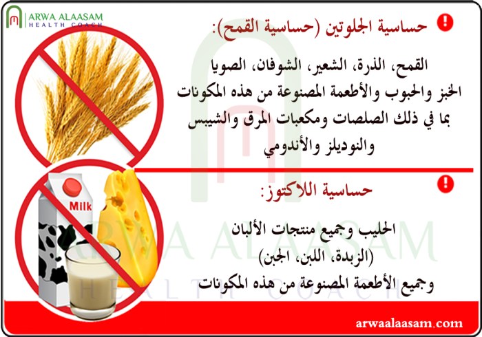 الحساسية الغذائية | حساسية القمح - حساسية اللاكتوز